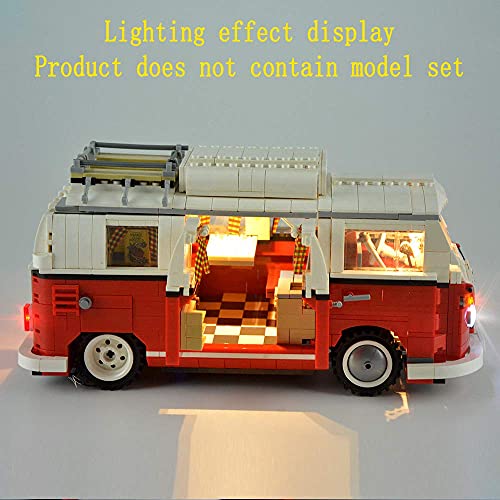 GEAMENT Conjunto de Luces LED para Furgoneta Volkswagen T1 (Volkswagen T1 Camper Van) – Compatible con Lego Creator 10220 de Bloques de construcción (Juego de Lego no Incluido) (con Instrucciones)