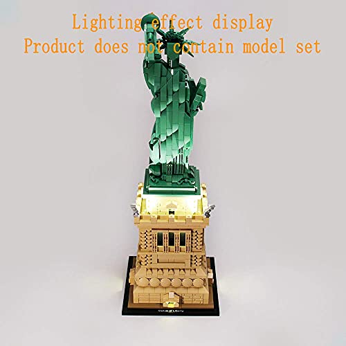 GEAMENT Kit de iluminación LED para la Estatua de la Libertad de Architecture (Statue of Liberty) , Compatible con Lego 21042 Modelo de Bloques de construcción, Modelo Lego No Incluido