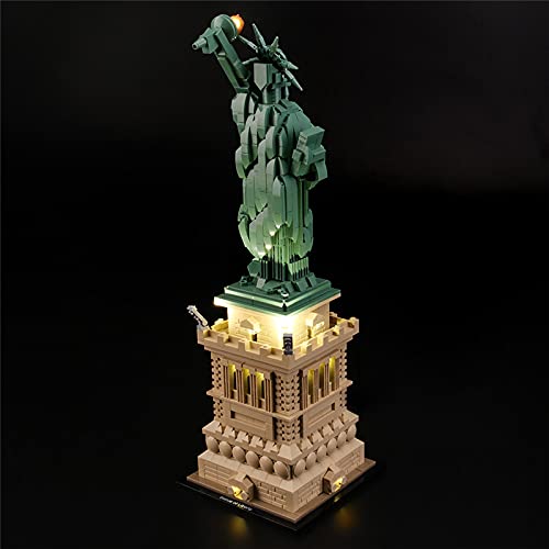 GEAMENT Kit de iluminación LED para la Estatua de la Libertad de Architecture (Statue of Liberty) , Compatible con Lego 21042 Modelo de Bloques de construcción, Modelo Lego No Incluido