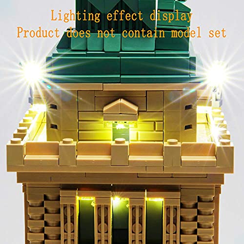 GEAMENT Kit de iluminación LED para la Estatua de la Libertad de Architecture (Statue of Liberty) , Compatible con Lego 21042 Modelo de Bloques de construcción, Modelo Lego No Incluido