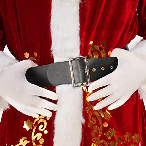 GEMVIE Disfraz de Papá Noel Unisex 9 Piezas Disfraz de Papá Noel Hombre Papá Noel Cosplay Traje de Navidad (L)