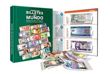 Genérico 174 Billetes del Mundo Impresos en Papel Moneda, una reproducción Fiel y restaurada de Billetes representativos de Todas Las divisas del Mundo. Incluye Libro-Expositor