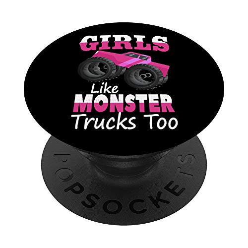 Girls Like Monster Trucks Too | Monster Truck Rally Chick PopSockets PopGrip: Agarre intercambiable para Teléfonos y Tabletas