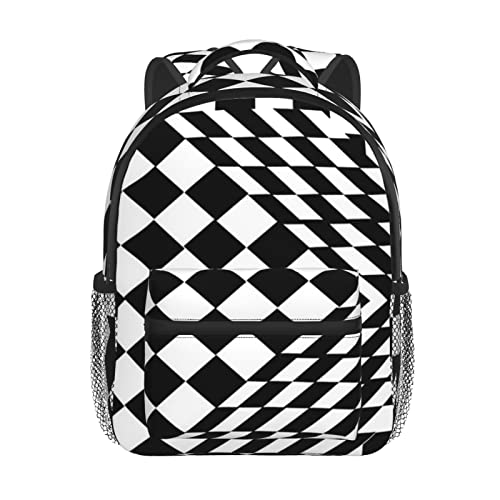 gjowegode Mochila Infantil para Niño Kindergarten, Ilusión óptica de cubo blanco Mochilas Kinder Preescolar Niñas Mochila Mochilas Lindo 2-6 Años, De Vuelta a La Escuela