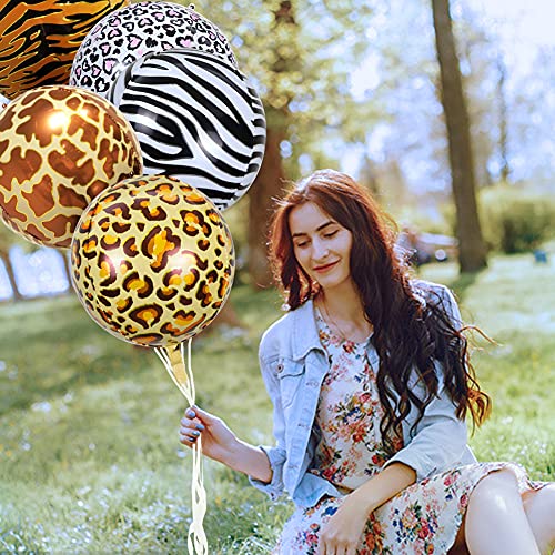 Globo Animales 22 Pulgadas Helio Animal Theme Party Kit de Globos Foil 4d Adorno de Leopardo Gigante 7pcs