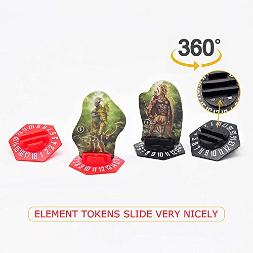 Gloomhaven Standee Bases Pack de 30 soportes de plástico hexagonal con rastreador de salud y ranuras para token de estado