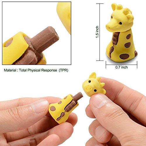 Gomas de Borrar Animal 36PCS Juguete Desmontable Mini Lápiz de Goma Conjunto de Borrador para Niños Regalo fiesta de cumpleaños Navidad oficina Escuela Papeleria Suministros