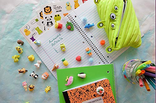 Gomas de Borrar Animal 36PCS Juguete Desmontable Mini Lápiz de Goma Conjunto de Borrador para Niños Regalo fiesta de cumpleaños Navidad oficina Escuela Papeleria Suministros