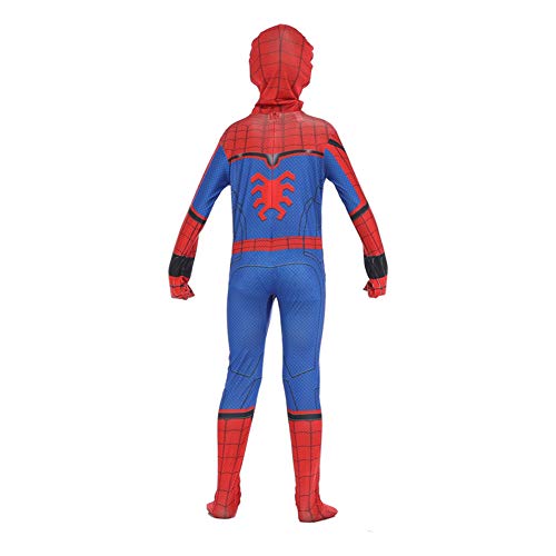 GUOHANG Niño Spiderman Traje Unisex Adultos Niños Superhéroe Spiderman Cosplay Traje Traje Lycra Spandex Zentai Estilo 3D Estilo Mono Kodyuit De Halloween Actividades Disfraces,G,120CM~130CM