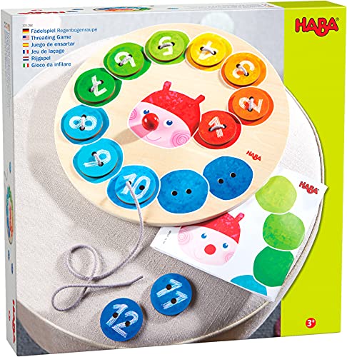 HABA-305288 Oruga de Colores Juego de ensartar, Multicolor (305288)