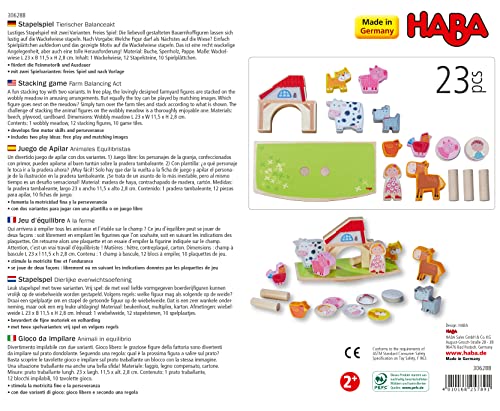 HABA 306288 - Juego de Apilar - Animales Equilibristas, Juego Infantil de Madera. Más 2 años