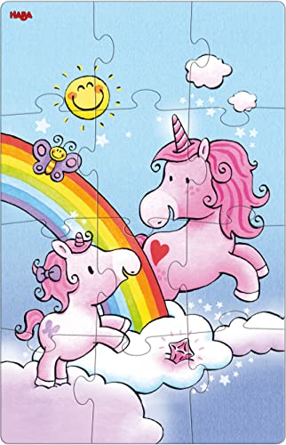 HABA- Puzzles Unicornio Destello – Rosalía y Sus Amigos Infantil, Multicolor (306164)