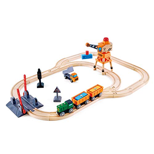 Hape Circuito De Tren Accionado por Manivela, Multicolor (6913732) , Modelos/colores Surtidos, 1 Unidad