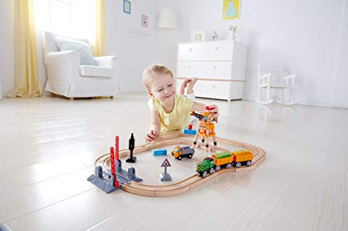 Hape Circuito De Tren Accionado por Manivela, Multicolor (6913732) , Modelos/colores Surtidos, 1 Unidad