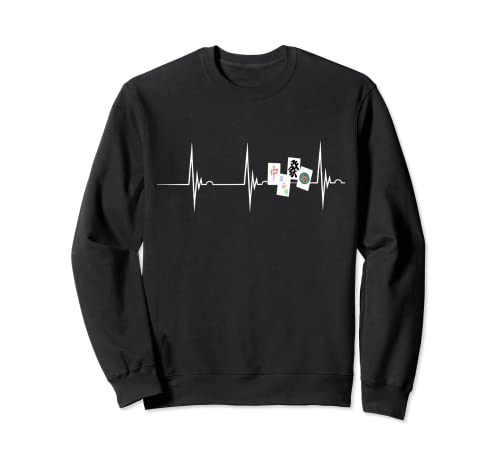 Heartbeat Mahjong Jugador EKG Pulse Line Juego chino Sudadera