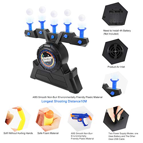 Herefun 2 Juegos de Pistola Restablecimiento Automático Pistola de Juguete Juego de Disparos al Aire Libre Regalo Chico Chica (Azul1)