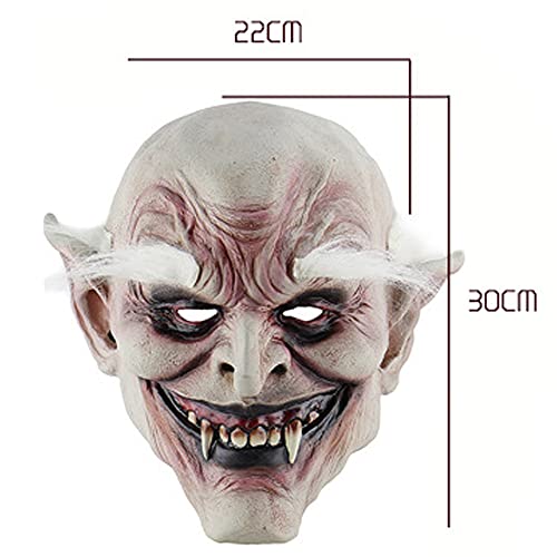 HJKHNK Blanco Navegó Viejo Demonio Halloween Diablo Diablo máscara, Vampire Dress Up Props