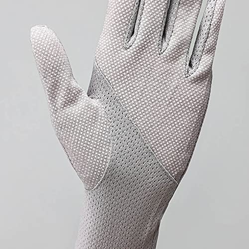 IAMZHL Summer Women Sexy Lace Sun Protection Sunscreen Outdoor Drive Cycling Touch Screen Anti-UV Mesh Breathable Thin Ice Silk Gloves - apricot,23cmx8.5cm