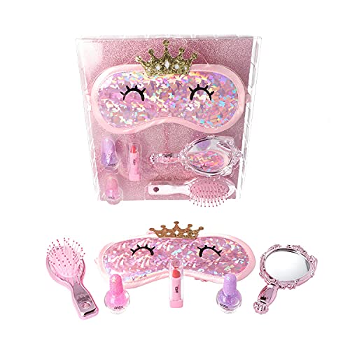 Inca. Juego Infantil para niña. Incluye Espejo + Cepillo del Pelo + Antifaz de Princesa + Lip Balm + 2 pintauñas Lavables con Agua. Libre de tóxicos