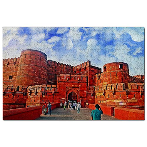 India Agra Fuerte Agra Puzzle 1000 Piezas para Adultos Familia Rompecabezas Recuerdo Turismo Regalo