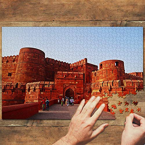 India Agra Fuerte Agra Puzzle 1000 Piezas para Adultos Familia Rompecabezas Recuerdo Turismo Regalo