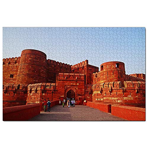 India Agra Fuerte Agra Puzzle 1000 Piezas para Adultos Familia Rompecabezas Recuerdo Turismo Regalo