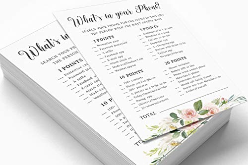 Inkdotpot 50-Pack De Almuerzo Florales Y Burbujeante Cuál De Sus Tarjetas De Ducha De La Boda De Soltera Actividad Mayor Parte del Juego del Teléfono Despedida De Soltera Juegos