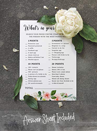 Inkdotpot 50-Pack De Almuerzo Florales Y Burbujeante Cuál De Sus Tarjetas De Ducha De La Boda De Soltera Actividad Mayor Parte del Juego del Teléfono Despedida De Soltera Juegos