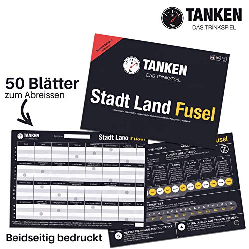 Inspiracles Tanken Stadt Land Fusel - Juego de beber para adultos, divertido regalo para hombres y mujeres, divertido juego & Gadget, tarde de de juegos