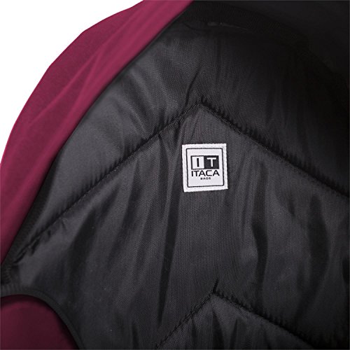 ITACA - Mochila Casual Juvenil Hombre Multifuncional + Estuche Portatodo de Poliéster. Cómoda Resistente Ligera y Acolchada par Uso Diario, Universidad. 25332, Color Fucsia