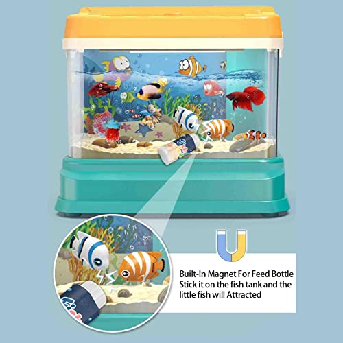 itrimaka Uso del Enchufe USB del Tanque de Peces para niños - Acuario de Juguete de simulación | Juguetes magnéticos para Peces adecuados para niños Mayores de 3 años niños