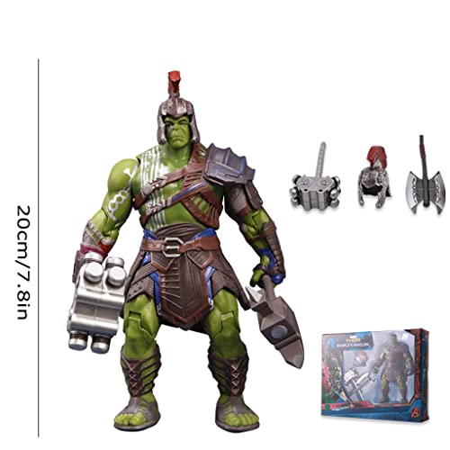 JIANLIN Hulk Thor: Ragnarok, Gladiador Interactivo Hulk 8in Figura De Acción Final Arena Martillo Gigante Y Accesorios para Casco Tomahawk