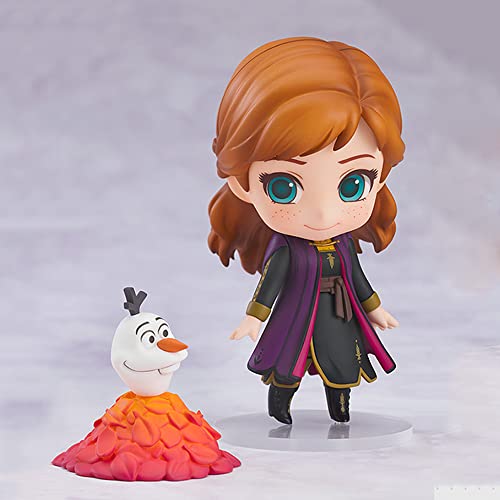 JJRPPFF Anna Q Versión Muñeca 丨 Forma dinámica, Diseño de articulación móvil 丨 Material de PVC, Pintura 丨 Decoración de Modelo de muñeca 丨 Anime 丨 Modelo periférico Nendoroid Q Versión Figura