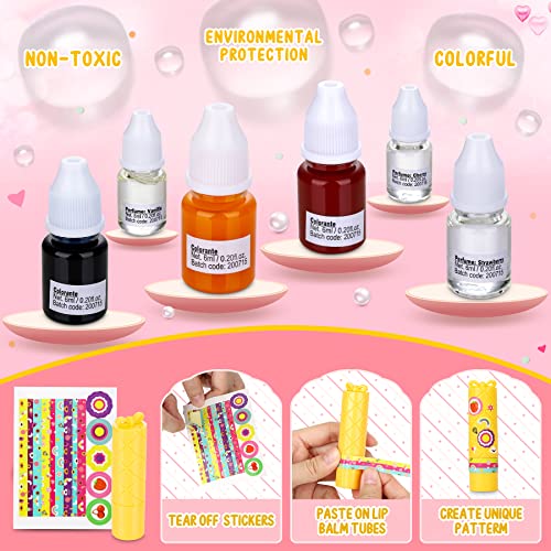 Jojoin Kit de Maquillaje para Niño, Pintalabios Niñas, Kit Haz Tu Propio Bálsamo Labial con 3 Aromas Frutales, Bálsamo Labial de Bricolaje Total 23 Accesorios, Regalos para Niñas 3+ Años