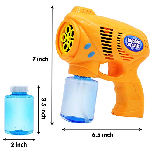 JOYIN 2 Pistolas de Explosión de Burbujas de Colores, con 2 Solución de Burbujas (147 ml) para niños