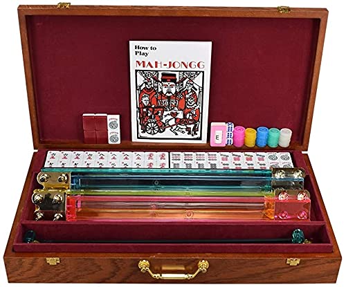 JRZTC Mahjong Juego de Mahjong de Estilo Americano Producción Saludable seleccionada Múltiples Colores Accesorios completos Juego de Majong Juego de Mah Jong Juegos de Ma