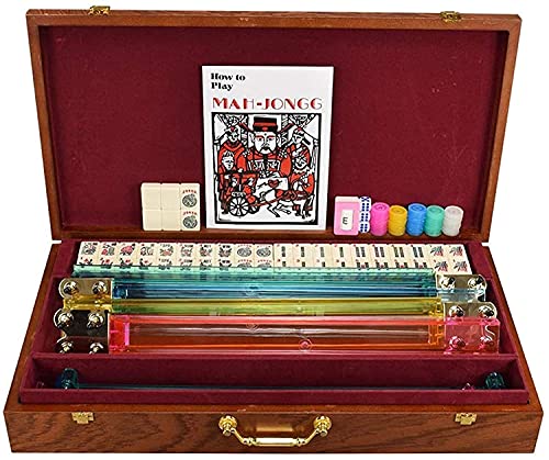 JRZTC Mahjong Juego de Mahjong de Estilo Americano Producción Saludable seleccionada Múltiples Colores Accesorios completos Juego de Majong Juego de Mah Jong Juegos de Ma