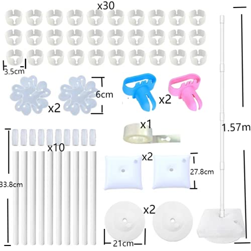 Juego de 2 juegos de columna de globos, soporte de columna, kit de apoyo para columna, 1,5 m de altura, reutilizable, para decoración de bodas, fiestas de cumpleaños