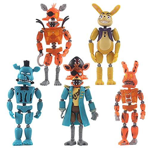 Juego de 5 figuras FNAF – Five Nights at Freddy's Action Figures Bonnie Foxy Chica modelo de muñecas removibles de 15-17,5 cm