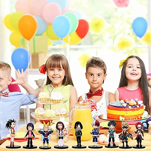 Juego de 9 figuras de anime de My Hero Academia, decoración de mesa de postres, regalos ideales para fiestas para niños