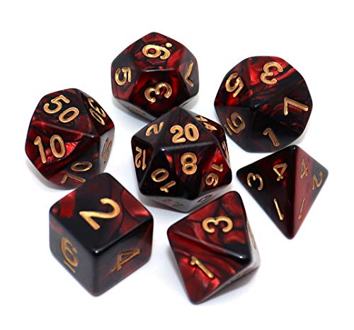 Juego de dados DND para Dungeon and Dragons D&D MTG 7 Die Polyedral Dice