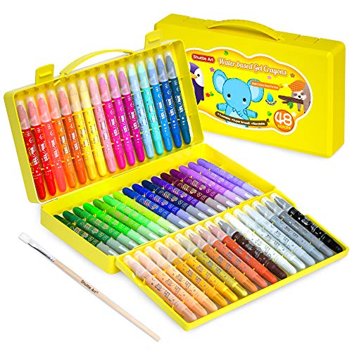 Juego de lápices de colores para bebés, de 48 colores, lavables, giratorios, para niños, niños y estudiantes, no tóxicos con funda plegable, ideal para vidrio de papel y espejos