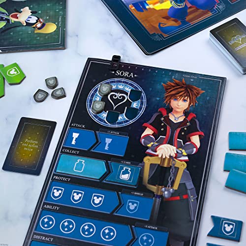 Juego de mesa Kingdom Hearts Perilous Pursuit | Juega como Sora, Donald, Goofy, Kairi y Riku | Juego de dados basado en Kingdom Hearts Video Game | Producto oficial de Disney