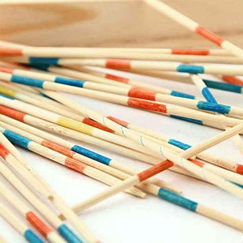 Juego de Mikado - Caja de madera, juego de palitos tradicionales de 41 piezas, para añadir diversión a la colección de niños