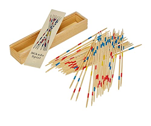 Juego de Mikado - Caja de madera, juego de palitos tradicionales de 41 piezas, para añadir diversión a la colección de niños