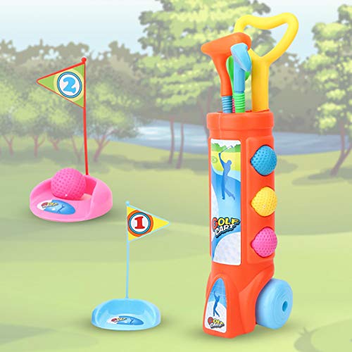 Juego de Palos de Golf para niños, Juguete Educativo temprano de plástico portátil, diseño Integral, Juegos para Padres e Hijos para Jugar al Aire Libre en Interiores