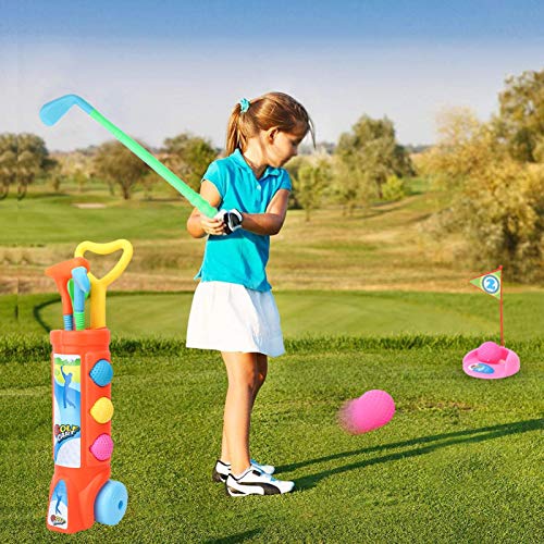 Juego de Palos de Golf para niños, Juguete Educativo temprano de plástico portátil, diseño Integral, Juegos para Padres e Hijos para Jugar al Aire Libre en Interiores