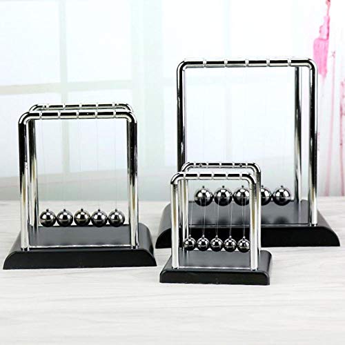 JUNSHUO Balancín de Newton Cradle Balance Bolas de Acero Física Ciencia Puzzle Escritorio Fun Gadgets Péndulo Adornos -Juguete de Escritorio de Bola de péndulo Divertido-Equilibrio Bola de Metal