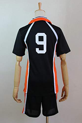 Kageyama Tobio Karasuno Koukou High School Volleyball Club n.º 9 Cosplay Disfraz Sportswear Camiseta, Negro Unisex L