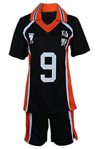 Kageyama Tobio Karasuno Koukou High School Volleyball Club n.º 9 Cosplay Disfraz Sportswear Camiseta, Negro Unisex L